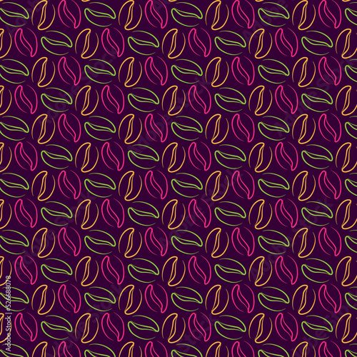 colorfull coffee beans seamless pattern. perfect for fashion, textile, background, cover, coffee caffe