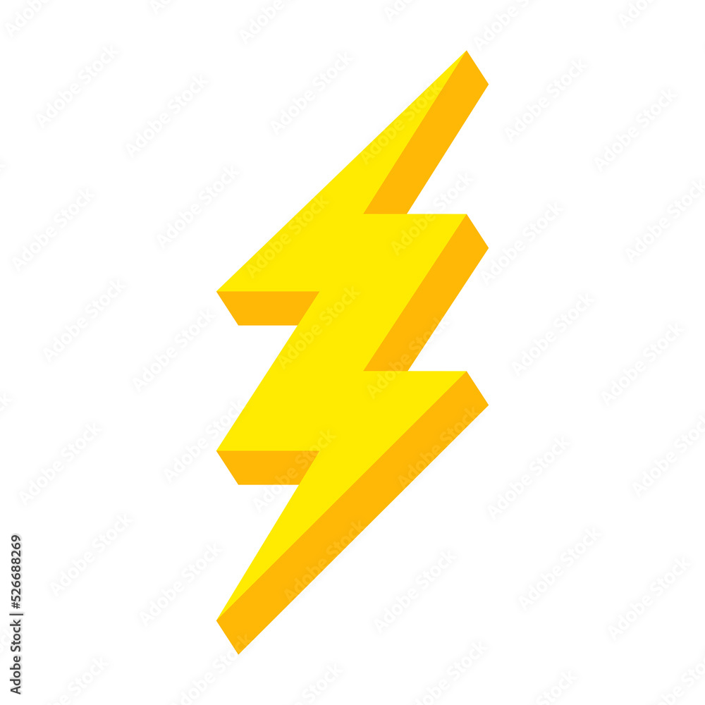 yellow lightning bolt flash and thunder icon cartoon style isolated on white background. yellow lightning bolt flash and thunder icon cartoon style isolated on white background.