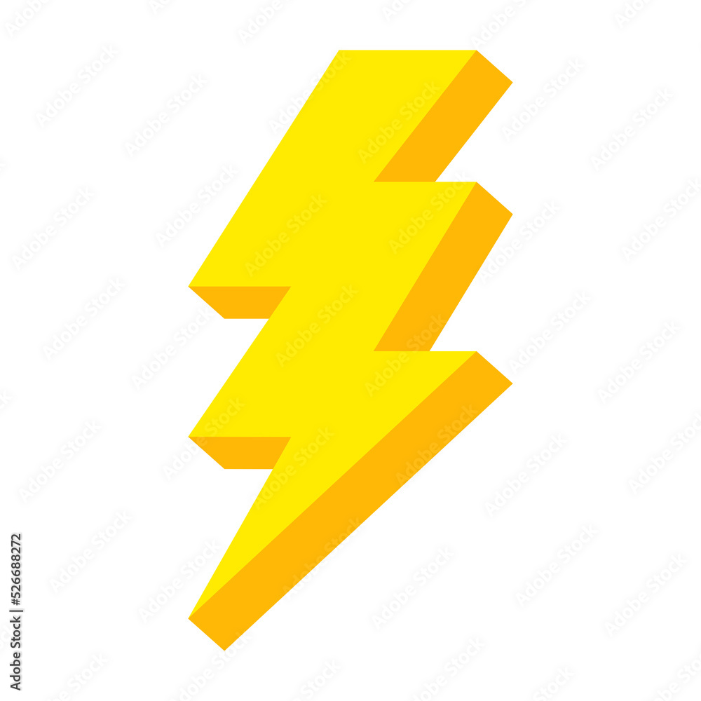 yellow lightning bolt flash and thunder icon cartoon style isolated on white background. yellow lightning bolt flash and thunder icon cartoon style isolated on white background.