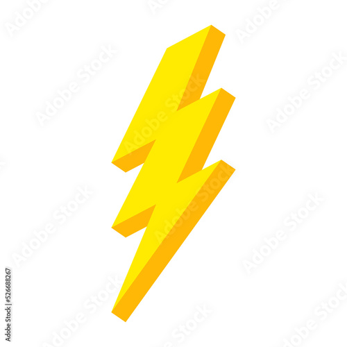 Free Download yellow lightning bolt flash and thunder icon cartoon style isolated on white background. - GFXLoad