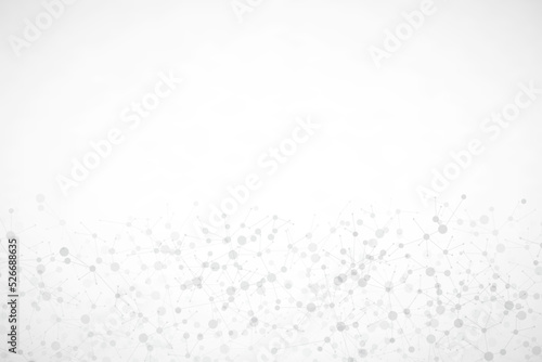 Molecules on gray background. Used for design healthcare, science and medicine background. DNA strand. Molecular structures