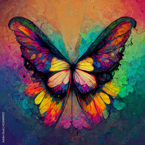 Colorful abstract tropical butterfly