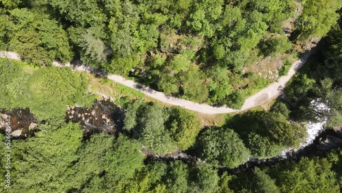 Aerial Summer view of Ecotrail Struilitsa and Devin River gorge, Smolyan Region, Bulgaria photo