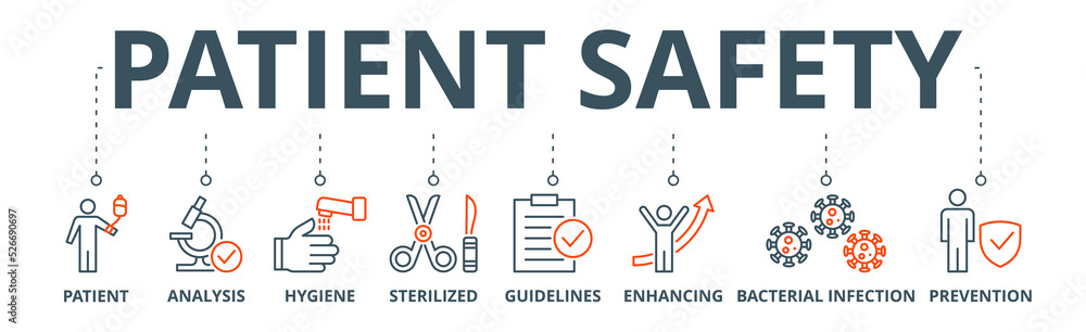 Patient safety banner web icon vector illustration concept with icon of ...