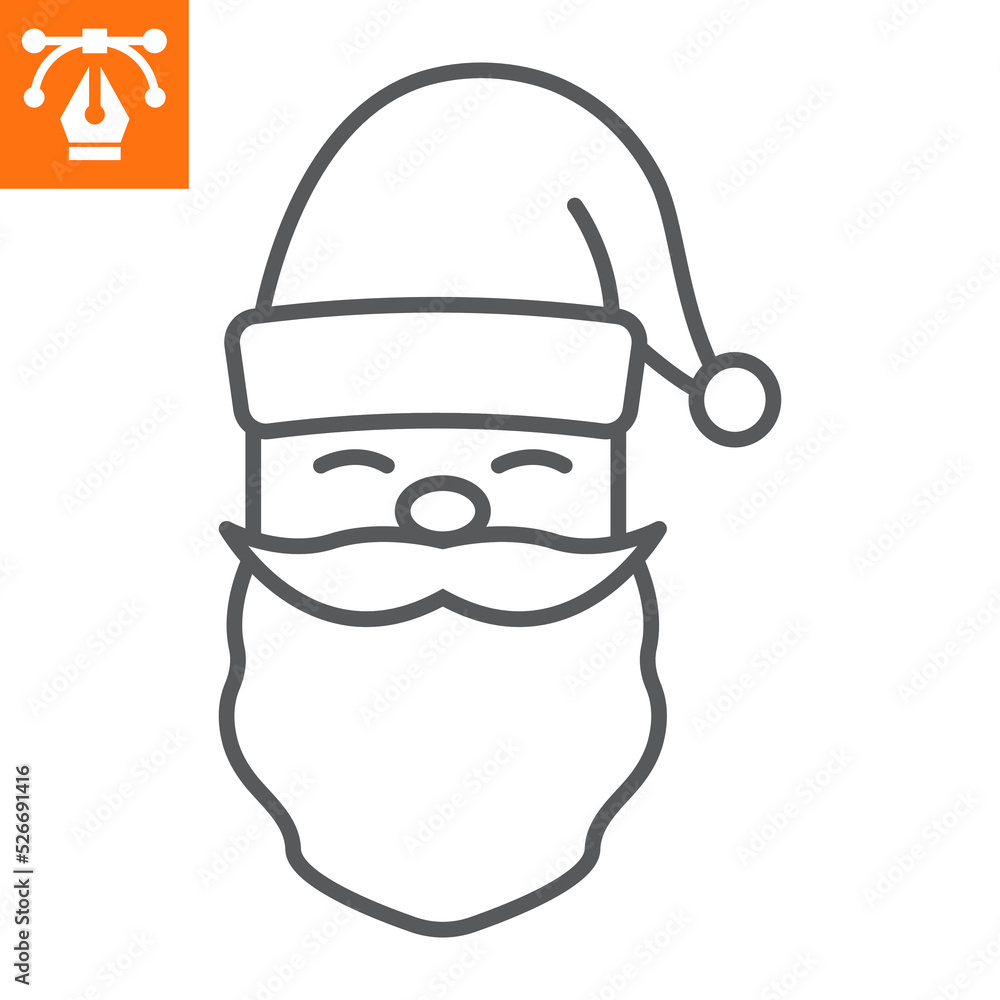 Santa Claus line icon, outline style icon for web site or mobile app, christmas and new year, Santa Claus vector icon, simple vector illustration, vector graphics with editable strokes. Santa Claus line icon, outline style icon for web site or mobile app, christmas and new year, Santa Claus vector icon, simple vector illustration, vector graphics with editable strokes.