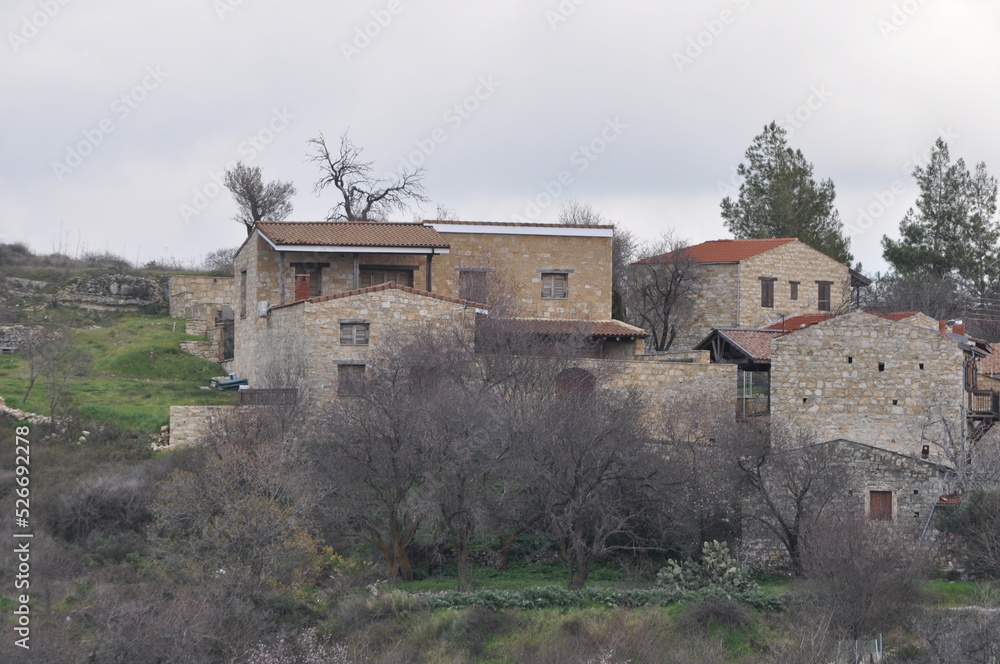 Fototapeta premium The beautiful village of Lofou in the province of Limassol, in Cyprus 