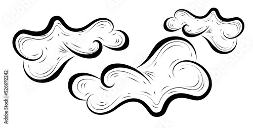hand drawn ilustration of cloud isolated on white background