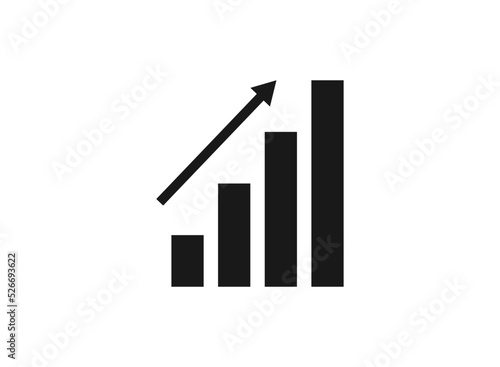 growing graph, bar chart, Flat icon isolated on the white background, flat design vector illustration. Free Download growing graph, bar chart, Flat icon isolated on the white background, flat design vector illustration. - GFXLoad