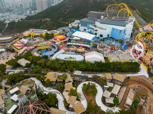 Photography Top view of Hong Kong Ocean park