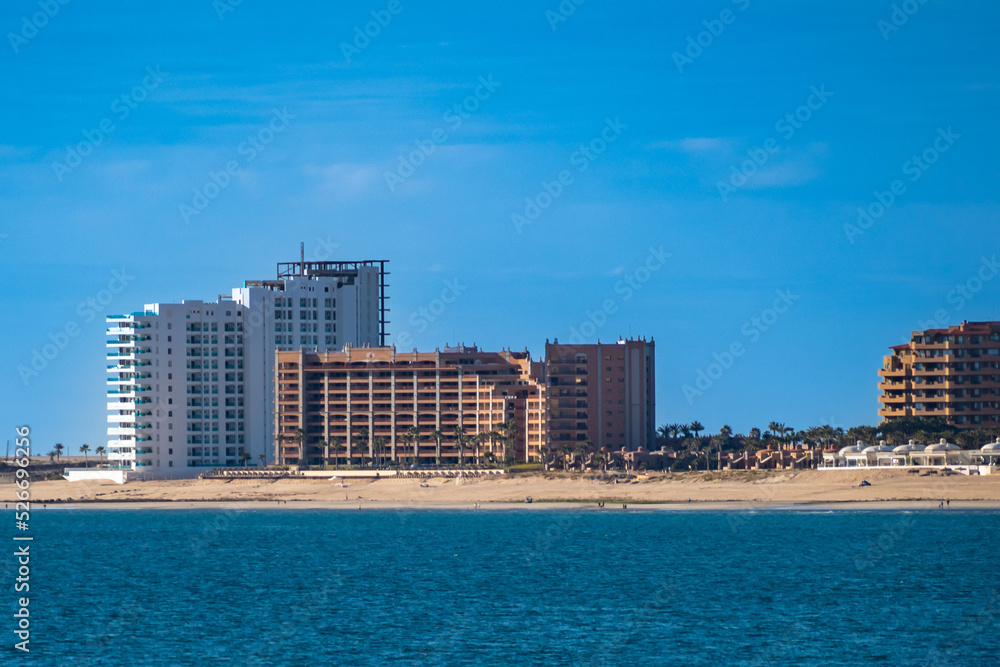 An overlooking landscape view of Puerto Penasco, Mexico