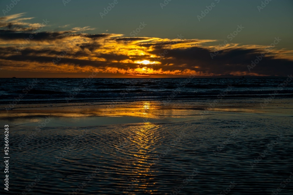 Dramatic vibrant sunset scenery in Puerto Penasco, Mexico