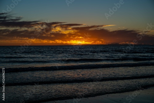 Dramatic vibrant sunset scenery in Puerto Penasco  Mexico