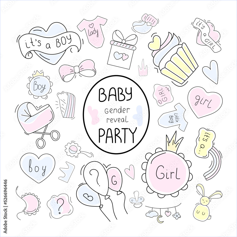 set of baby gender reveal party set of baby gender reveal party