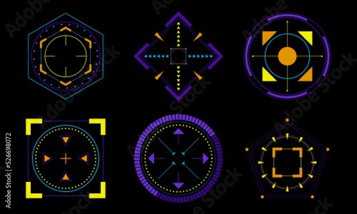 Set of targets and destination icon