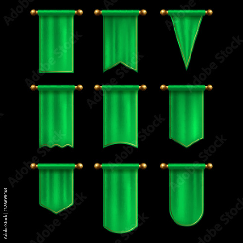 Set of pennants. Vector illustration