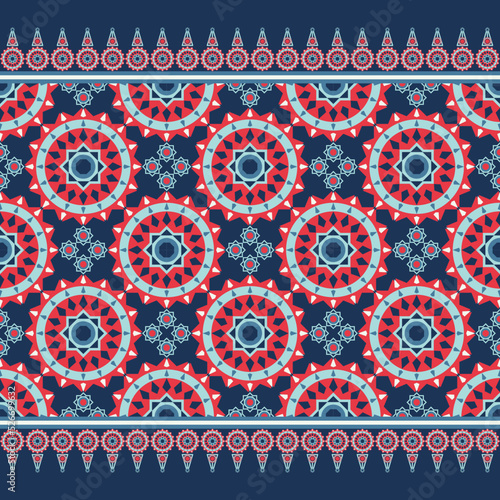 Geometric ethnic native aztec pattern seamless oriental traditional Design for fabric, curtain, background, carpet, wallpaper, clothing, wrapping, batik, textile Vector illustration
