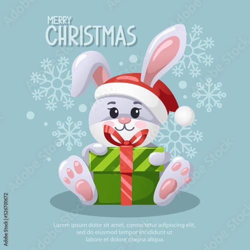 rabbit with a gift, symbol of the year (ID: 526700672)