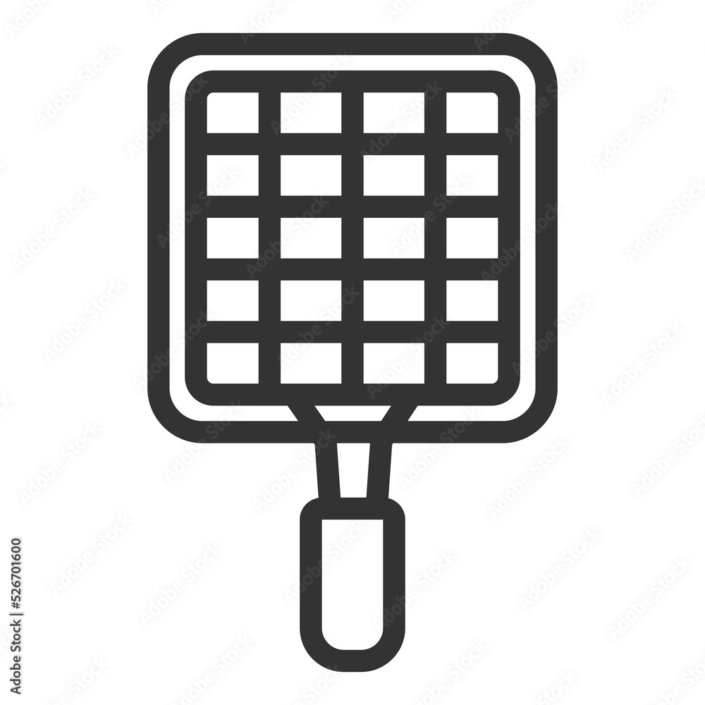 Grill with handle - icon, illustration on white background, outline style Grill with handle - icon, illustration on white background, outline style
