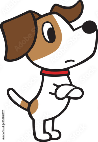 ジャックラッセルテリア犬　腕を組んでなるほどポーズ