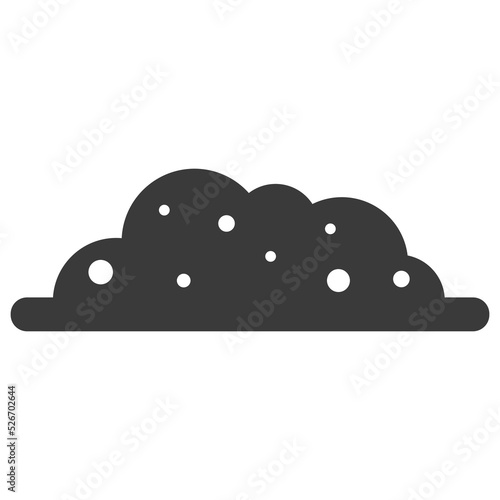 A pile of ground glyph icon isolated on white background.Vector illustration.