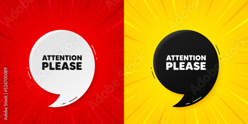 Attention please tag. Flash offer banner with quote. Special offer sign. Important information symbol. Starburst beam banner. Attention please speech bubble. Vector