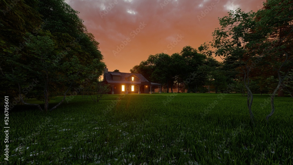 Naklejka premium cabin in the woods