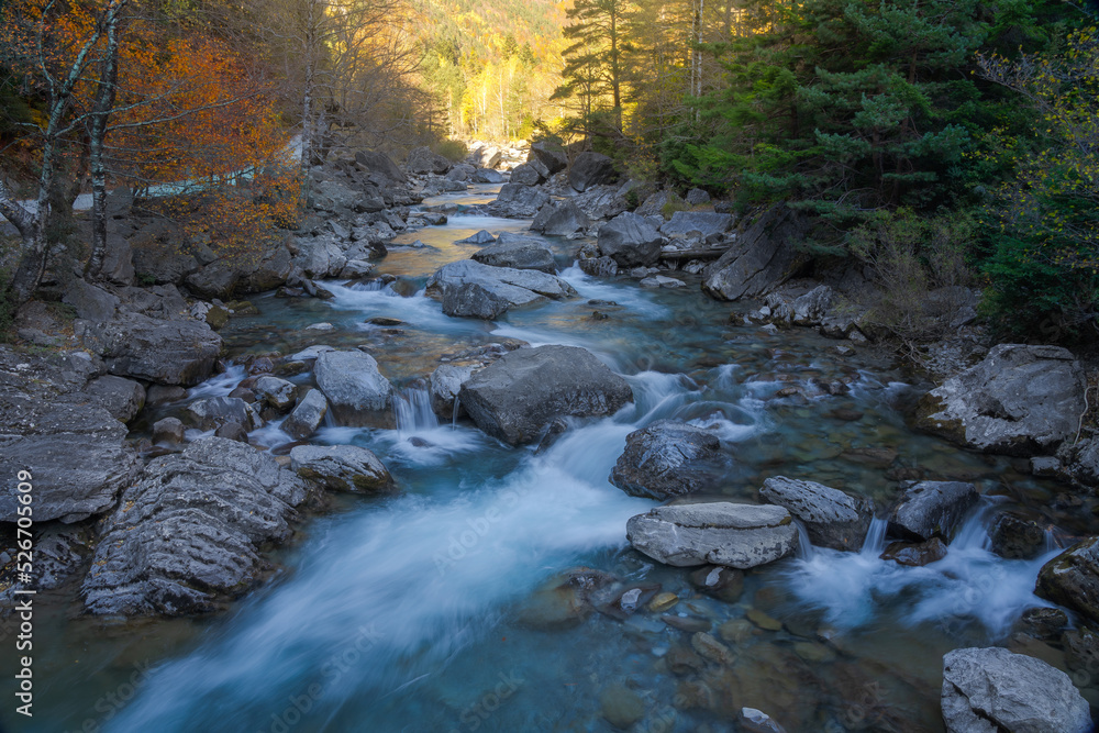 Mountain river in autumn evening Mountain river in autumn evening