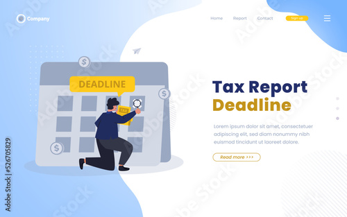Annual tax report deadline reminder illustration design