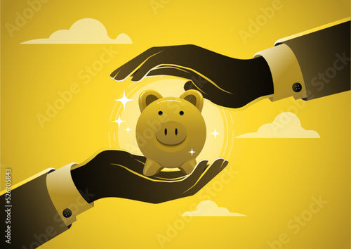 Protect money from inflation or economic crisis concept