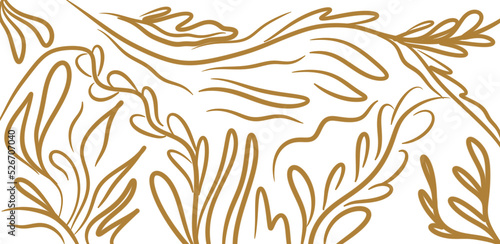 Fototapeta Naklejka Na Ścianę i Meble -  golden color floral vector background
