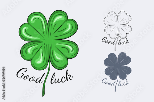 Green clover is a symbol of good luck and success. Vector illustration