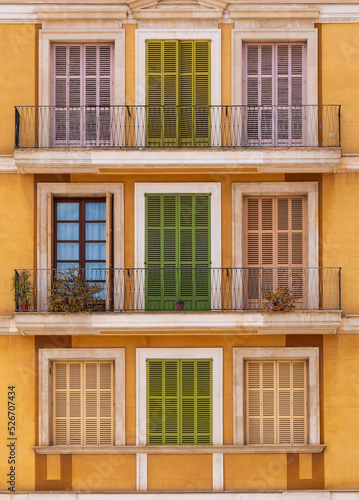 Facade of a building in Palma de Mallorca, Spain.