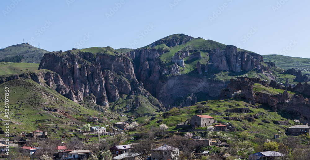Old Goris town with the unique stone formations in South Armenia