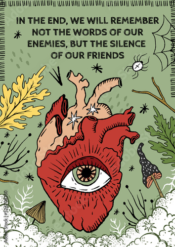 Mystical vector A4 card with elements of magic, autumn. Great for banner, web site, print, fabric