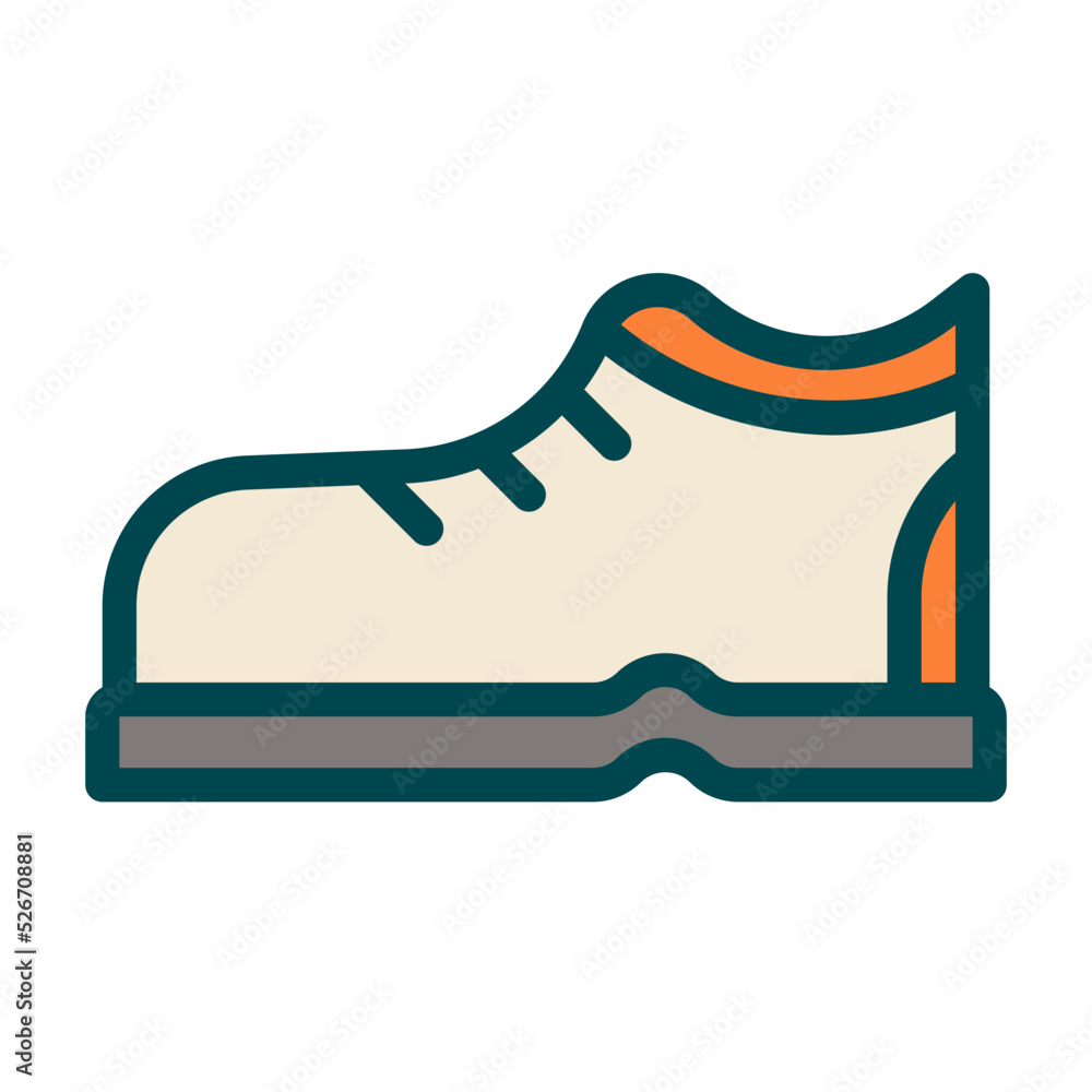 Safety boots icon in colored outline style Safety boots icon in colored outline style