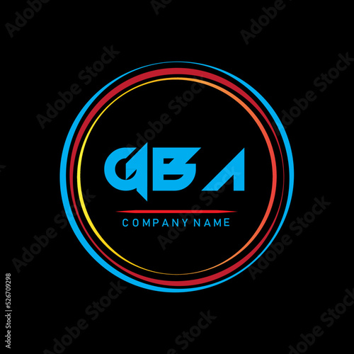 G B A.GBA Simple Logo For Company,GBA T-shirt Logo Design,GBA Letter Logo Design On Black Background,GBA Creative  Letter Logo Design,GBA Letter Logo Design Monogram Icon Vector photo