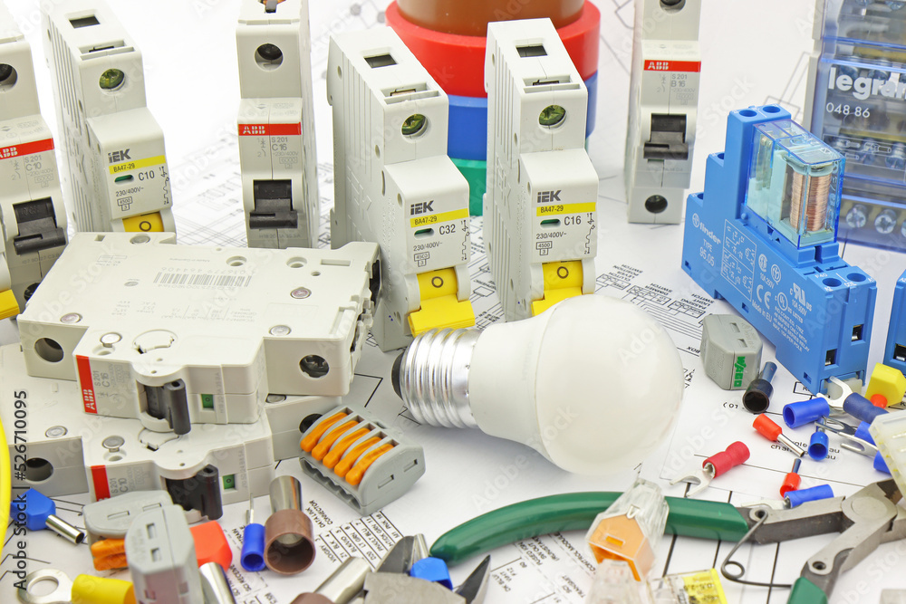 Electrical tools and materials for the installation of an electrical ...