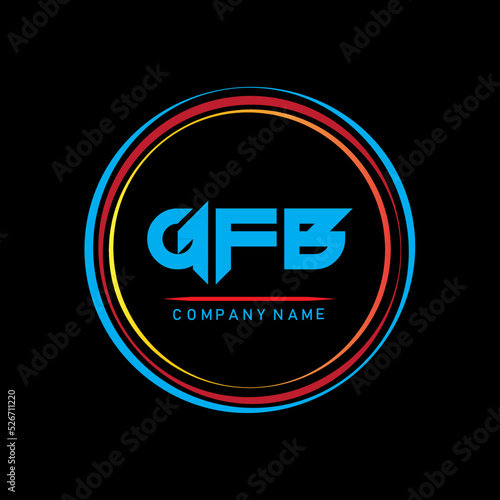 GFB simple logo for company,GFB t-shirt logo design,GFB letter logo design on black background,GFB creative  letter logo design,GFB letter logo design monogram icon vector photo