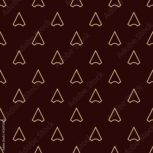 Abstract geometric seamless pattern with arrows, pointers. Geometric design elements. Brown, beige colors. Color background for fabrics, wallpaper, covers, textile, decoration, scrapbooking. 