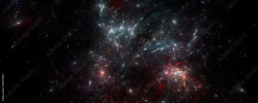 Fototapeta premium Banner Star field background . Starry outer space background texture . Colorful Starry Night Sky Outer Space background. 3D illustration 