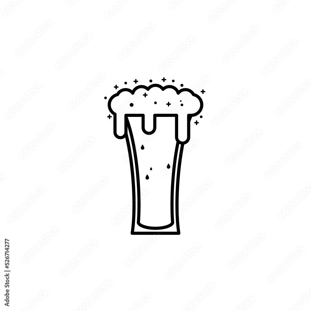 soft drink glass icon with soda and foam on white background. simple, line, silhouette and clean style. black and white. suitable for symbol, sign, icon or logo soft drink glass icon with soda and foam on white background. simple, line, silhouette and clean style. black and white. suitable for symbol, sign, icon or logo