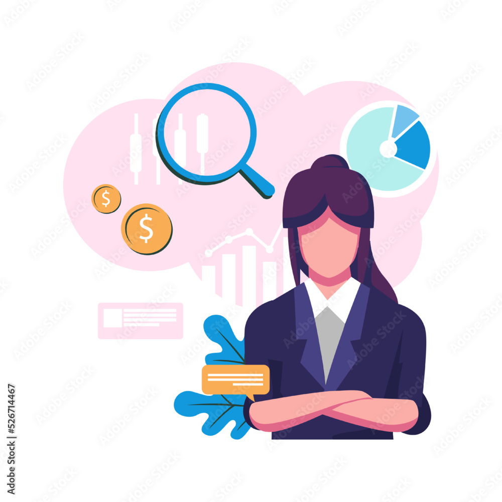 Business intelligence flat style illustration design Business intelligence flat style illustration design