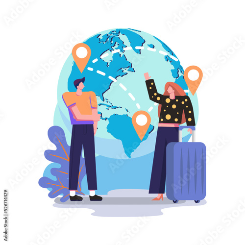 Brain drain depicts emigration of highly trained flat style design