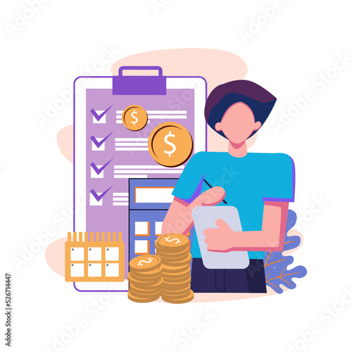 Budget planing flat style illustration design