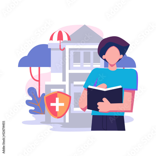 Business continuity and disaster recovery flat style illustration