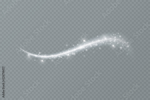 Dust sparks and stars shine with a special light. Christmas light effect. Glittering particles of magic dust.Vector sparkles on a transparent background.