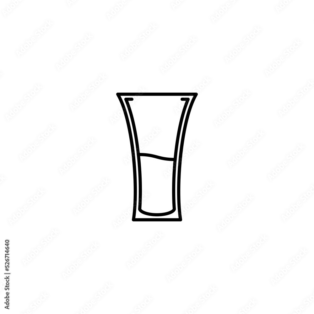 soft drink glass icon with half filled with water on white background. simple, line, silhouette and clean style. black and white. suitable for symbol, sign, icon or logo soft drink glass icon with half filled with water on white background. simple, line, silhouette and clean style. black and white. suitable for symbol, sign, icon or logo