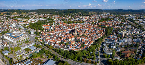 Aerial view of the city Neumarkt in der Oberpfalz on a sunny day in summer photo