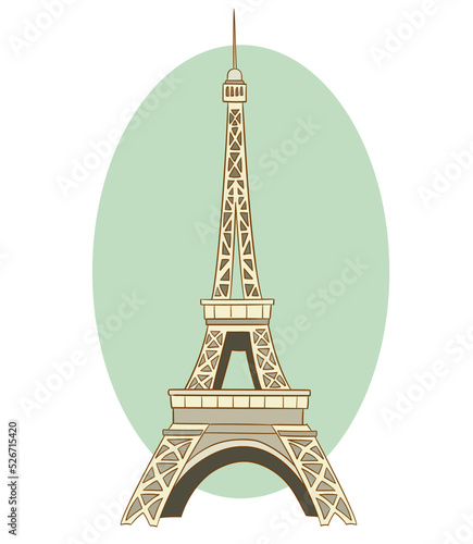 paris eiffel tower vector illustration