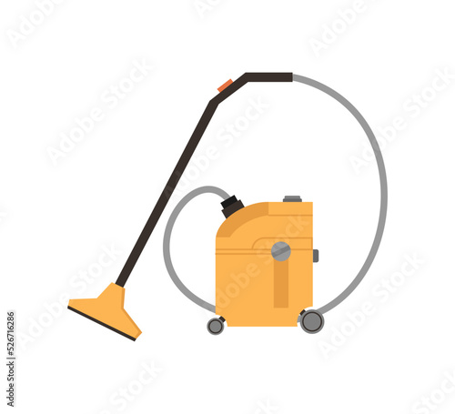 Hoover with big container for dust, isolated vacuum cleaner appliance for cleaning and tidying up space from dirt. Equipment for keeping cleanliness. Vector in flat style